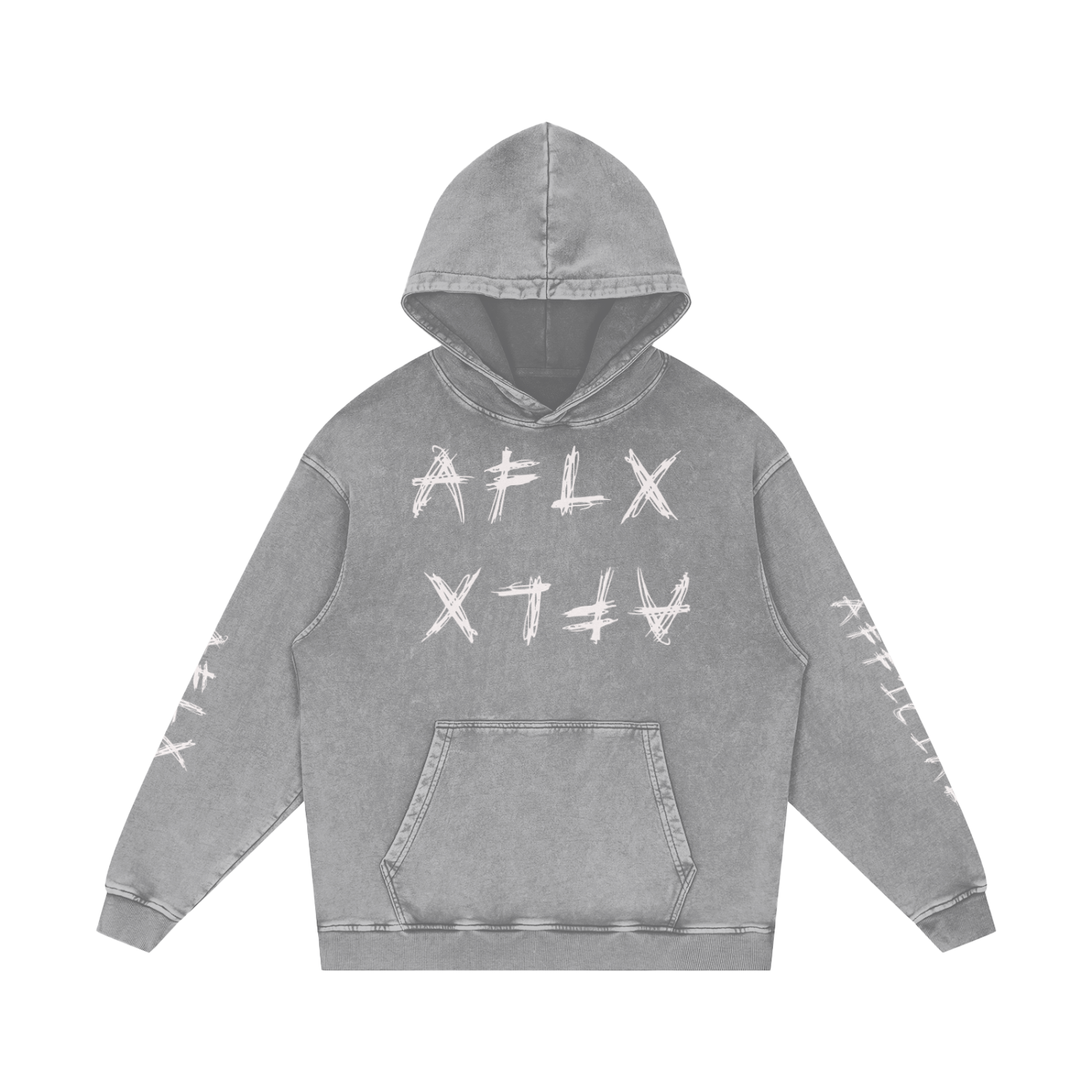 Snow Washed Loose Cotton Hoodie