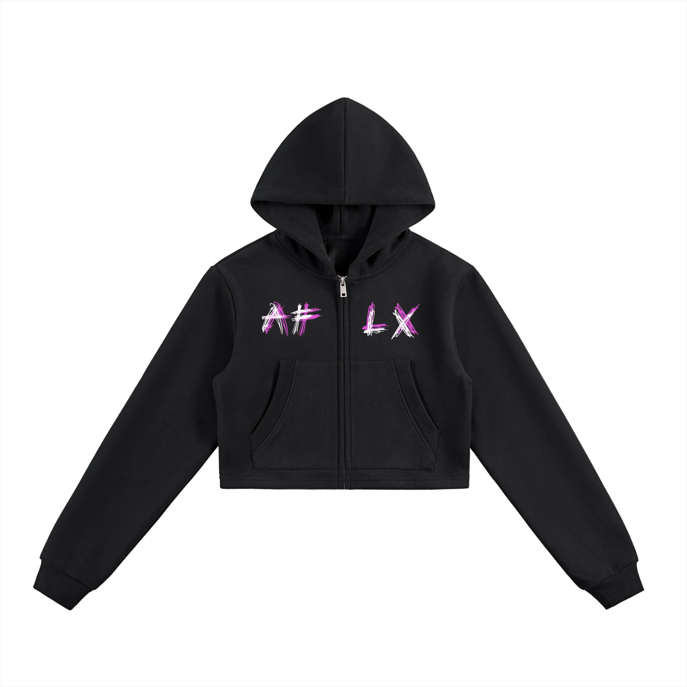 Essential Cropped Zip-Up Hoodie