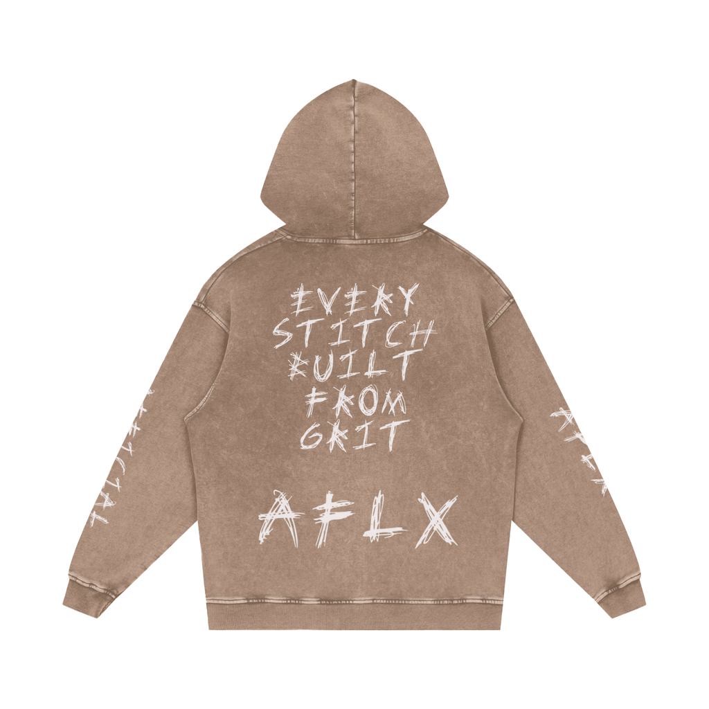 Snow Washed Loose Cotton Hoodie