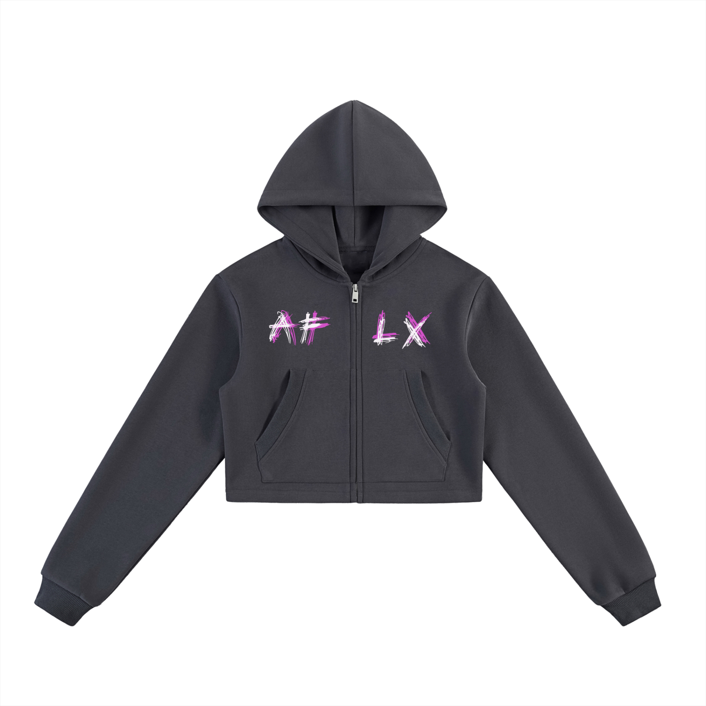 Essential Cropped Zip-Up Hoodie