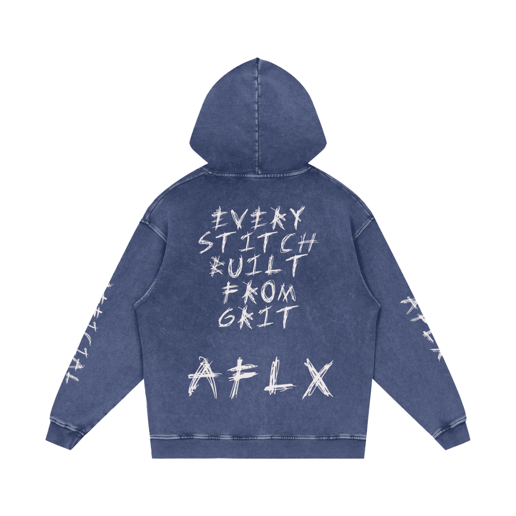 Snow Washed Loose Cotton Hoodie