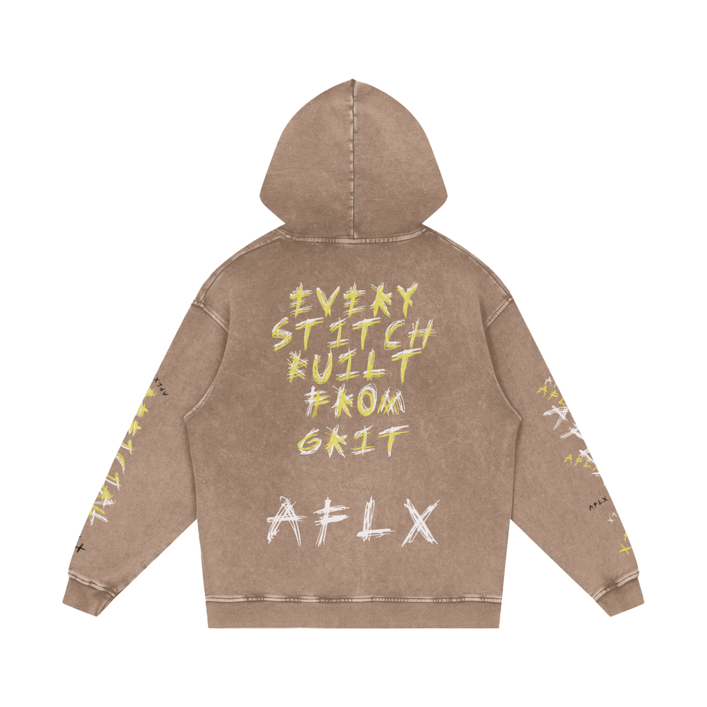 Snow Washed Loose Cotton Hoodie