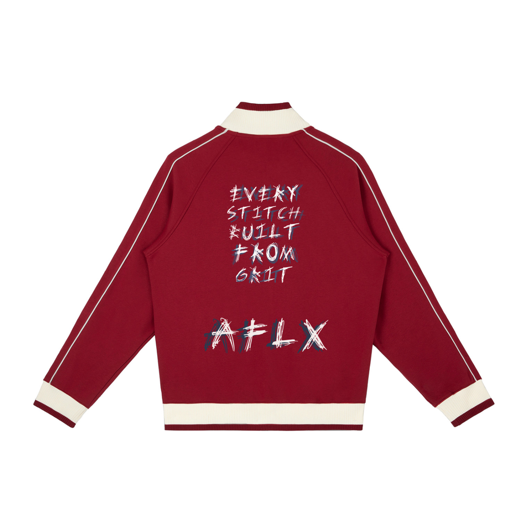 Color Block Raglan Sleeve Zip Track Jacket