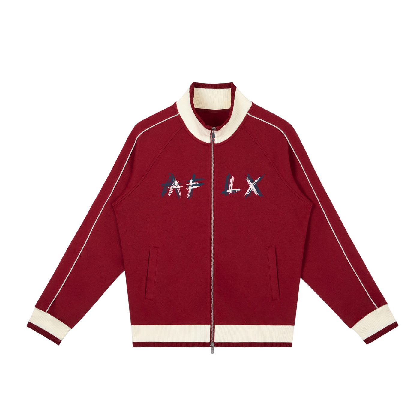 Color Block Raglan Sleeve Zip Track Jacket